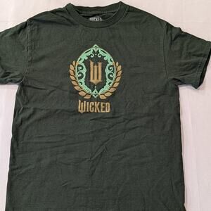 Wicked Musical Graphic Tee Green Logo Shirt Size S Theater Broadway Movie